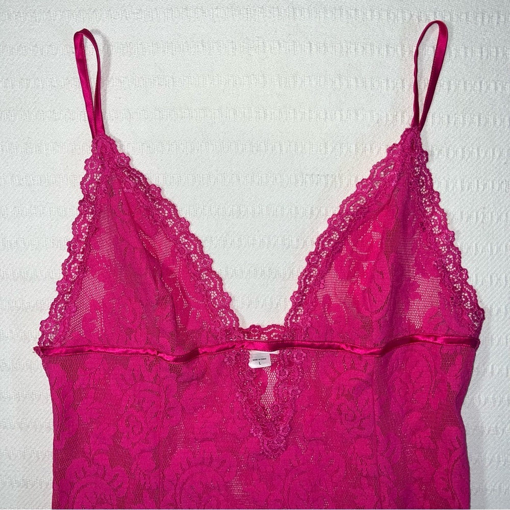 Victorias Secret Lingerie Lacy Chemise Size L Pink Fairy Coquette Sexy - Picture 3 of 6